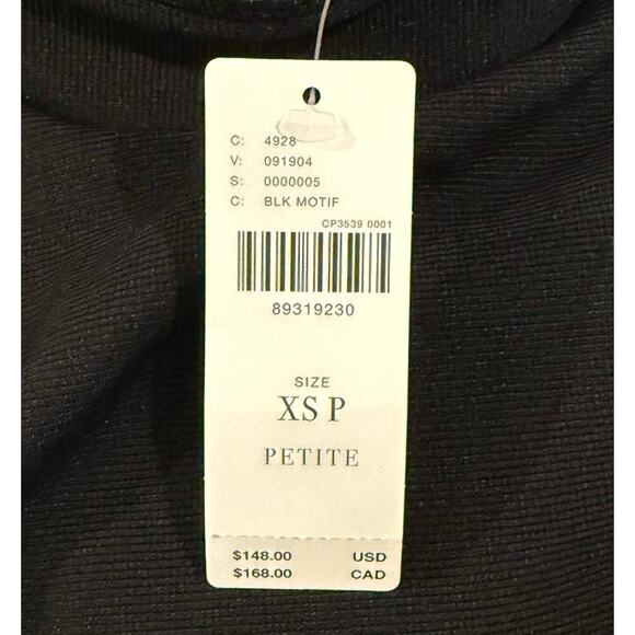 Maeve Sleeveless Black Mock Neck Mini Shirt Dress XS Petite XSP - Picture 8 of 8